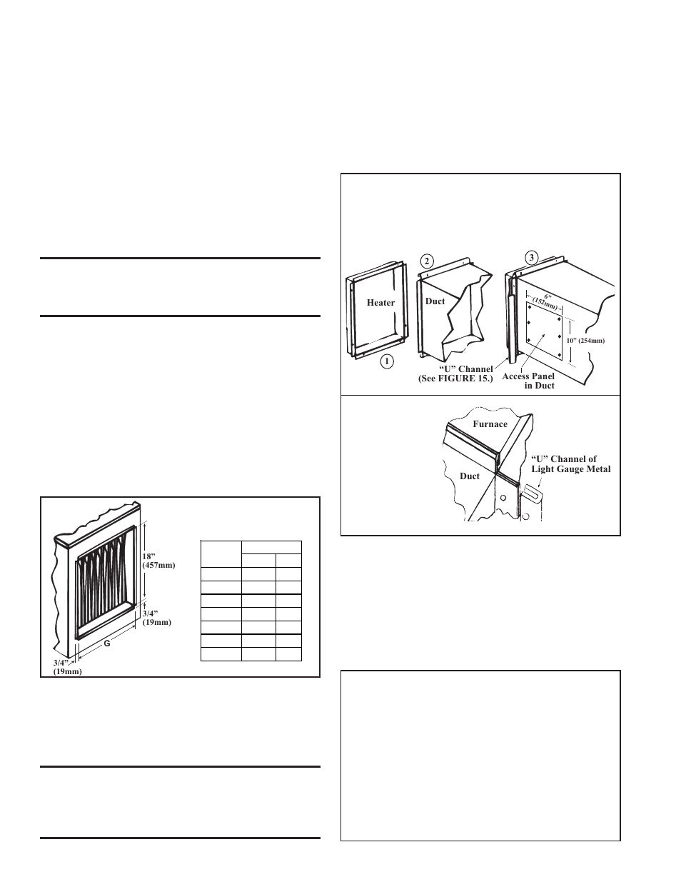 Gas piping and pressures, Duct connections (cont'd), Warning | Reznor XE Unit Installation Manual User Manual | Page 15 / 45