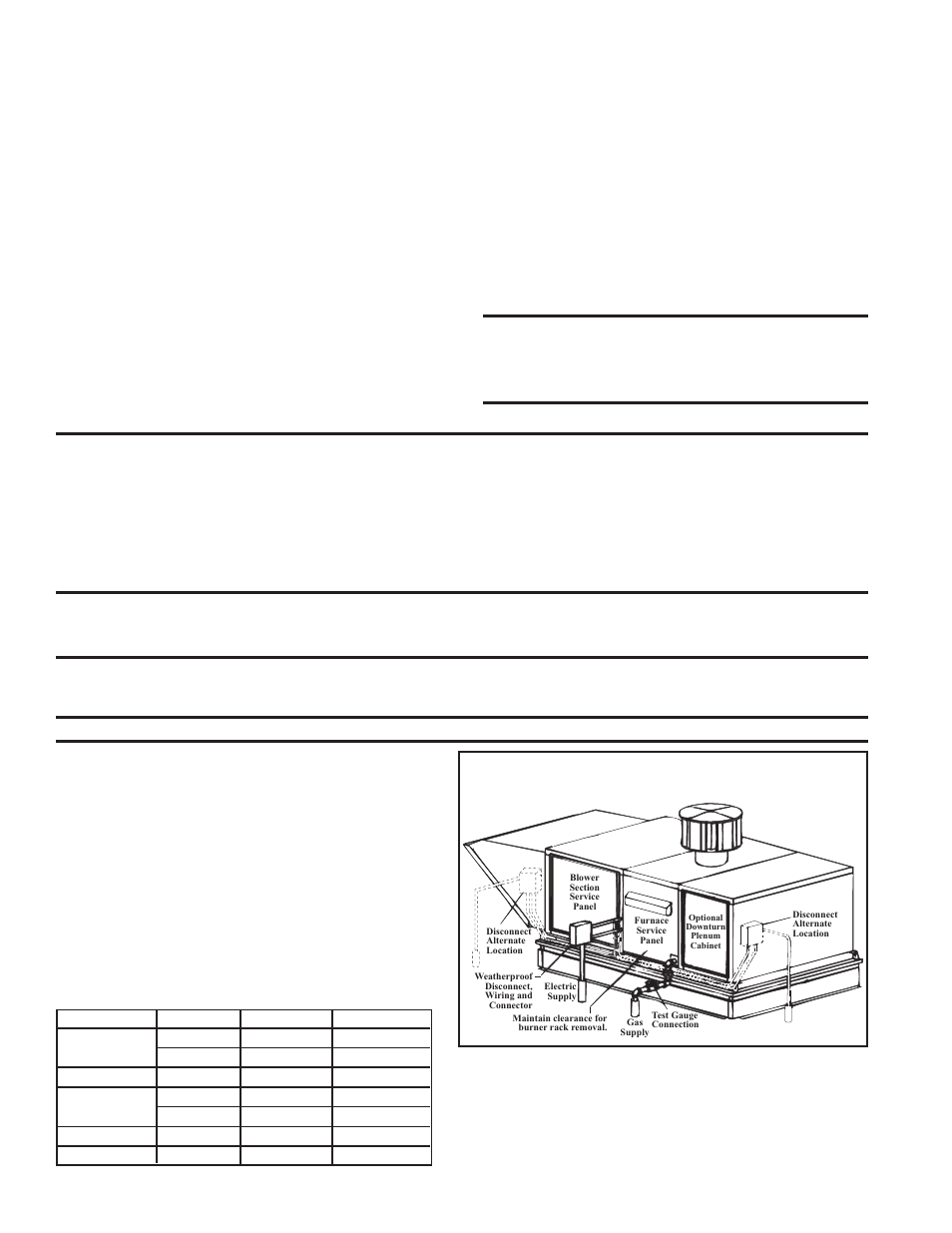 Electrical supply and connections, Manifold or orifice pressure settings (cont'd), Disconnect switch convenience outlet option | Reznor XE Unit Installation Manual User Manual | Page 17 / 45