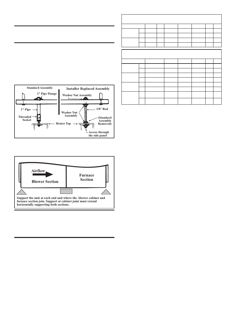 Mounting furnaces (indoor), Mounting outdoor models, Suspending furnaces | Mounting furnaces (indoor) mounting outdoor models, 7b. mounting outdoor model series crgb and rpb, Curb cap base, Mounting indoor furnaces | Reznor XE Unit Installation Manual User Manual | Page 9 / 45