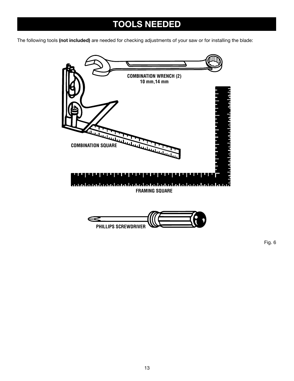 Tools needed | Craftsman 315.21234 User Manual | Page 13 / 42