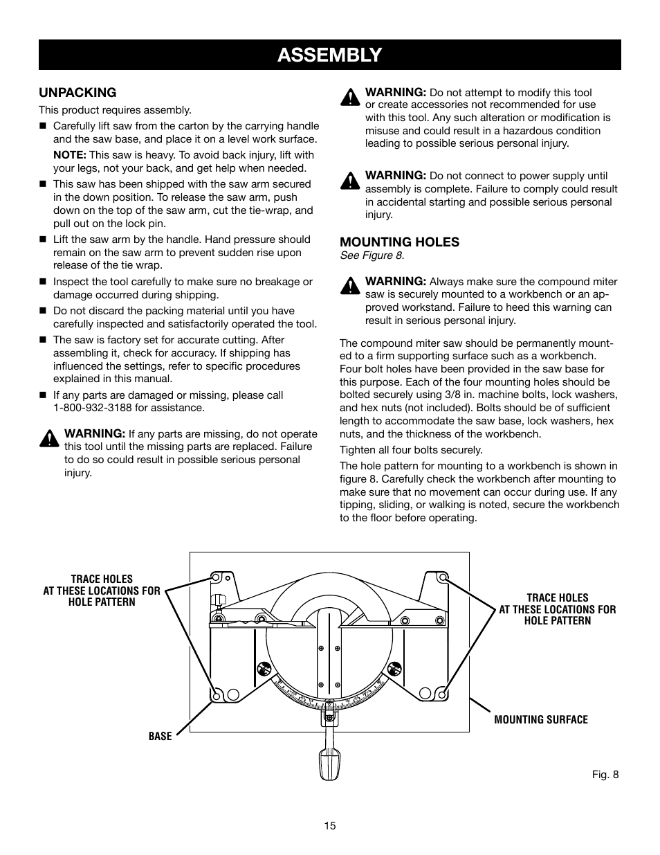 Assembly | Craftsman 315.21234 User Manual | Page 15 / 42