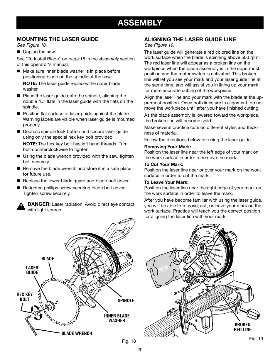 Assembly | Craftsman 315.21234 User Manual | Page 20 / 42