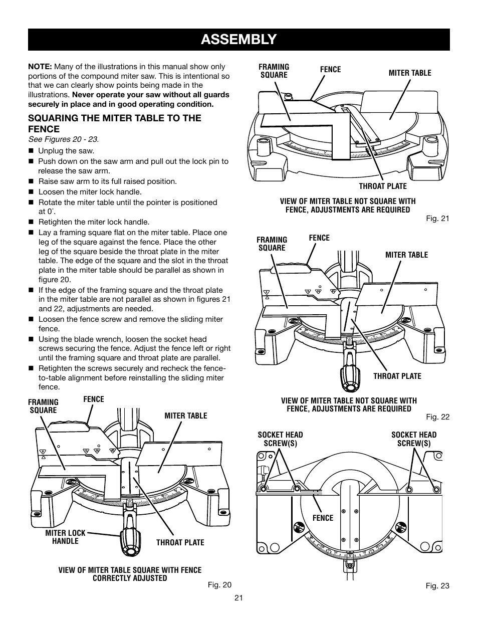Assembly | Craftsman 315.21234 User Manual | Page 21 / 42