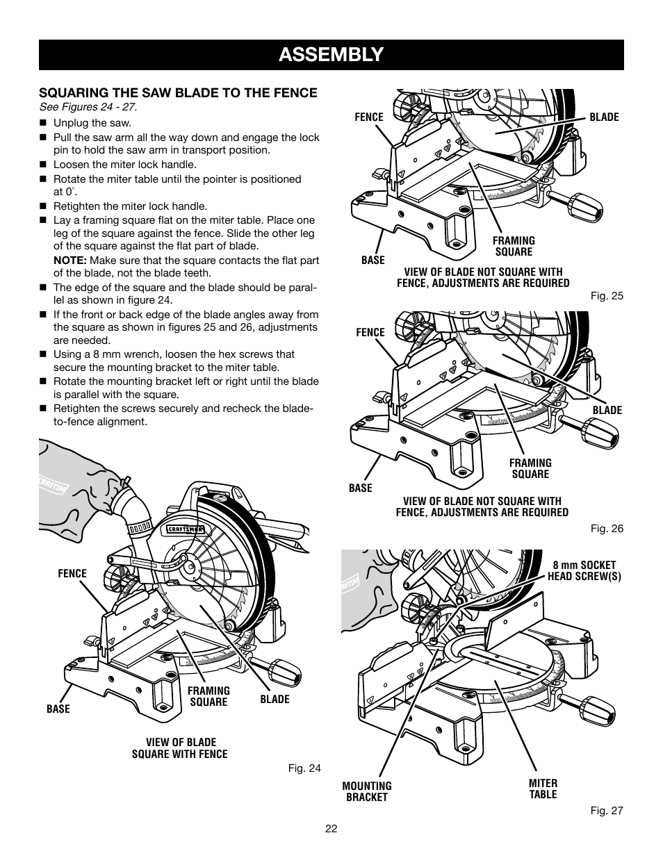 Assembly | Craftsman 315.21234 User Manual | Page 22 / 42