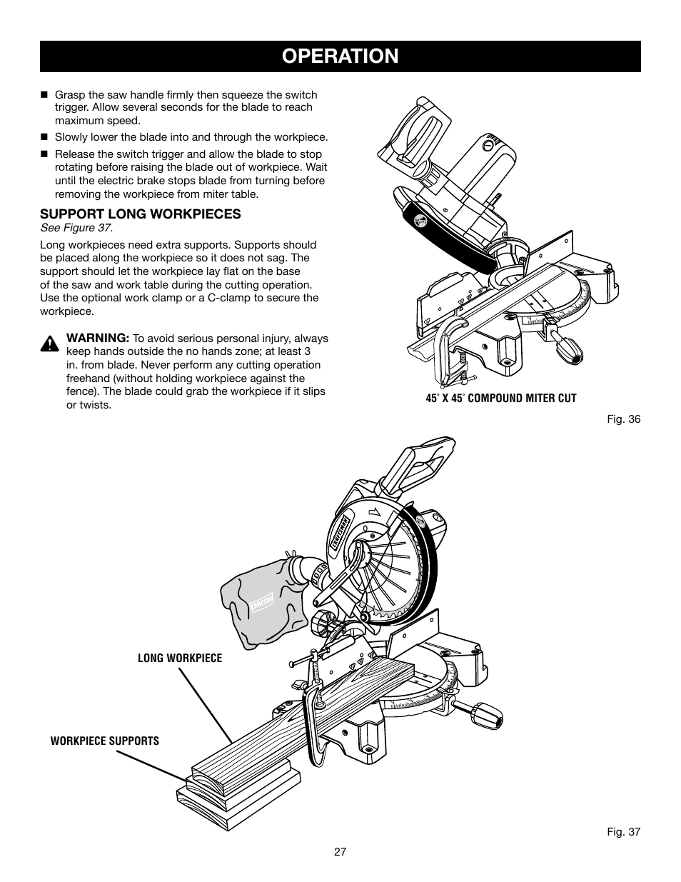 Operation | Craftsman 315.21234 User Manual | Page 27 / 42