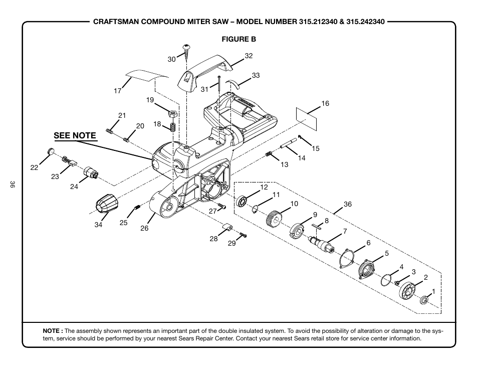 Craftsman 315.21234 User Manual | Page 36 / 42