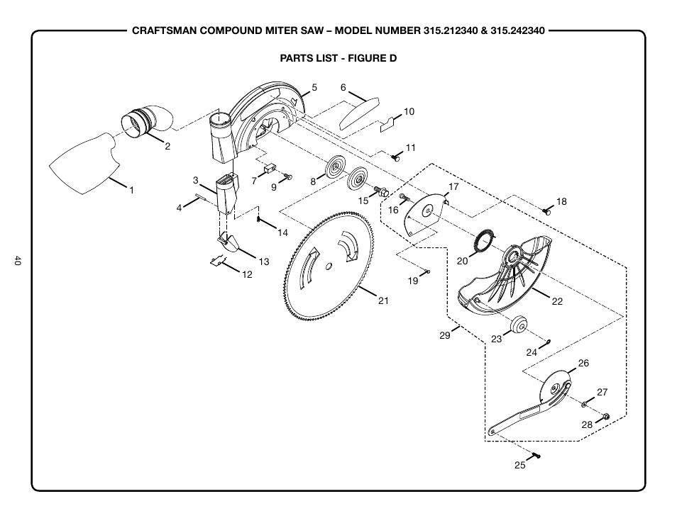 Craftsman 315.21234 User Manual | Page 40 / 42