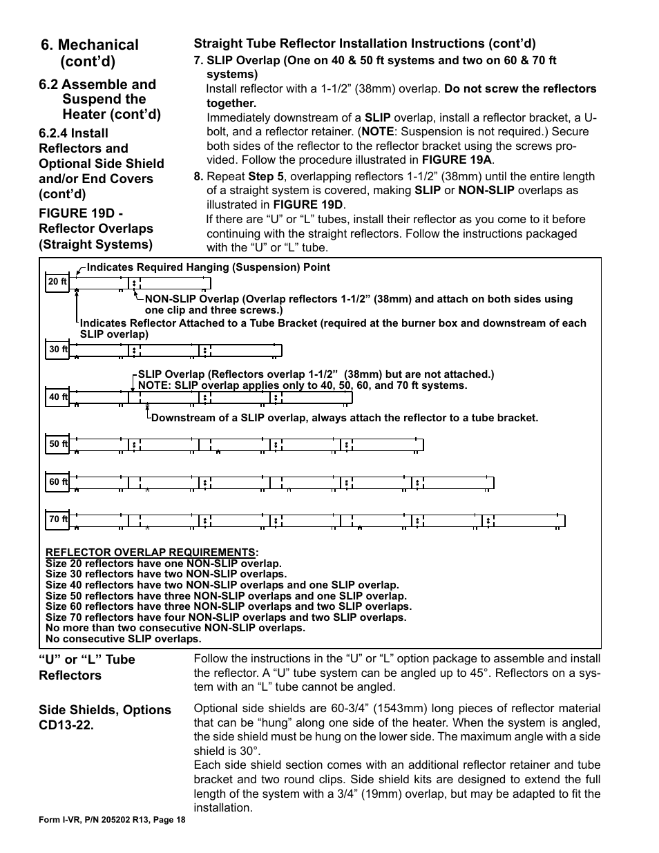 Mechanical (cont’d), 2 assemble and suspend the heater (cont’d) | Reznor VR Unit Installation Manual User Manual | Page 19 / 49