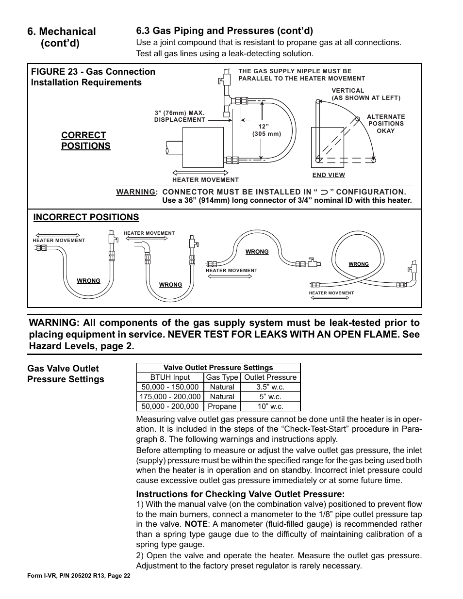 Mechanical (cont’d) | Reznor VR Unit Installation Manual User Manual | Page 23 / 49