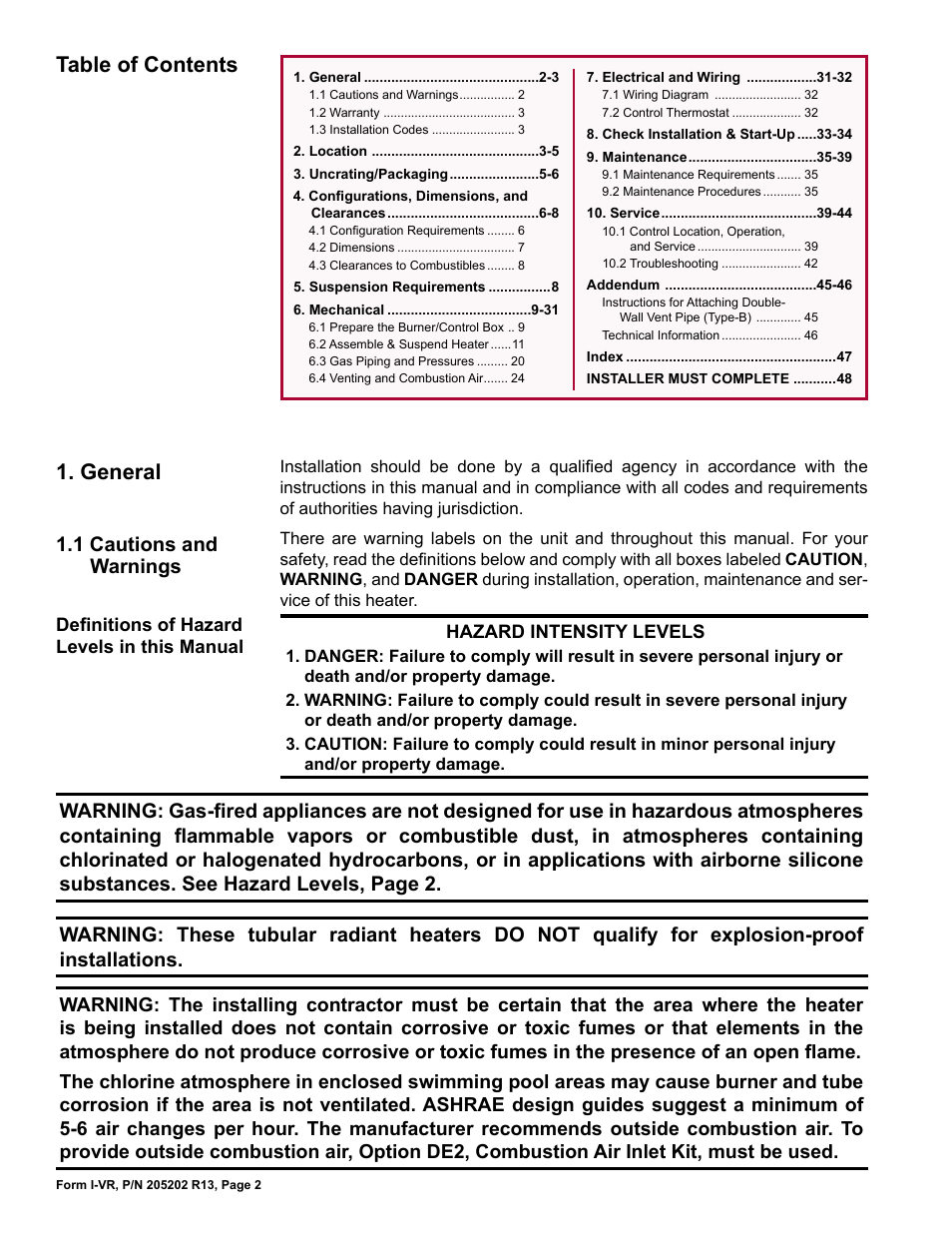 Reznor VR Unit Installation Manual User Manual | Page 3 / 49