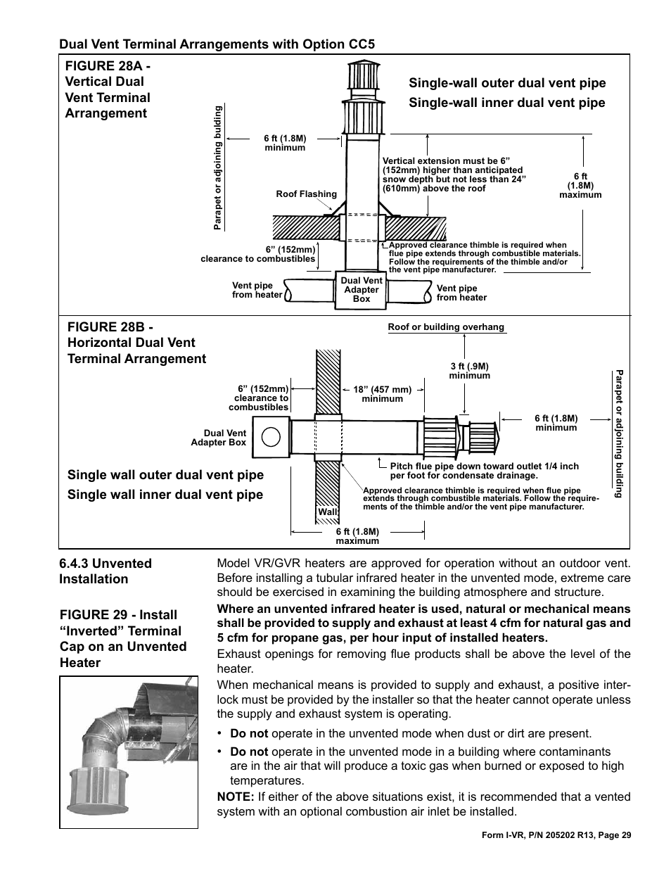 3 unvented installation | Reznor VR Unit Installation Manual User Manual | Page 30 / 49