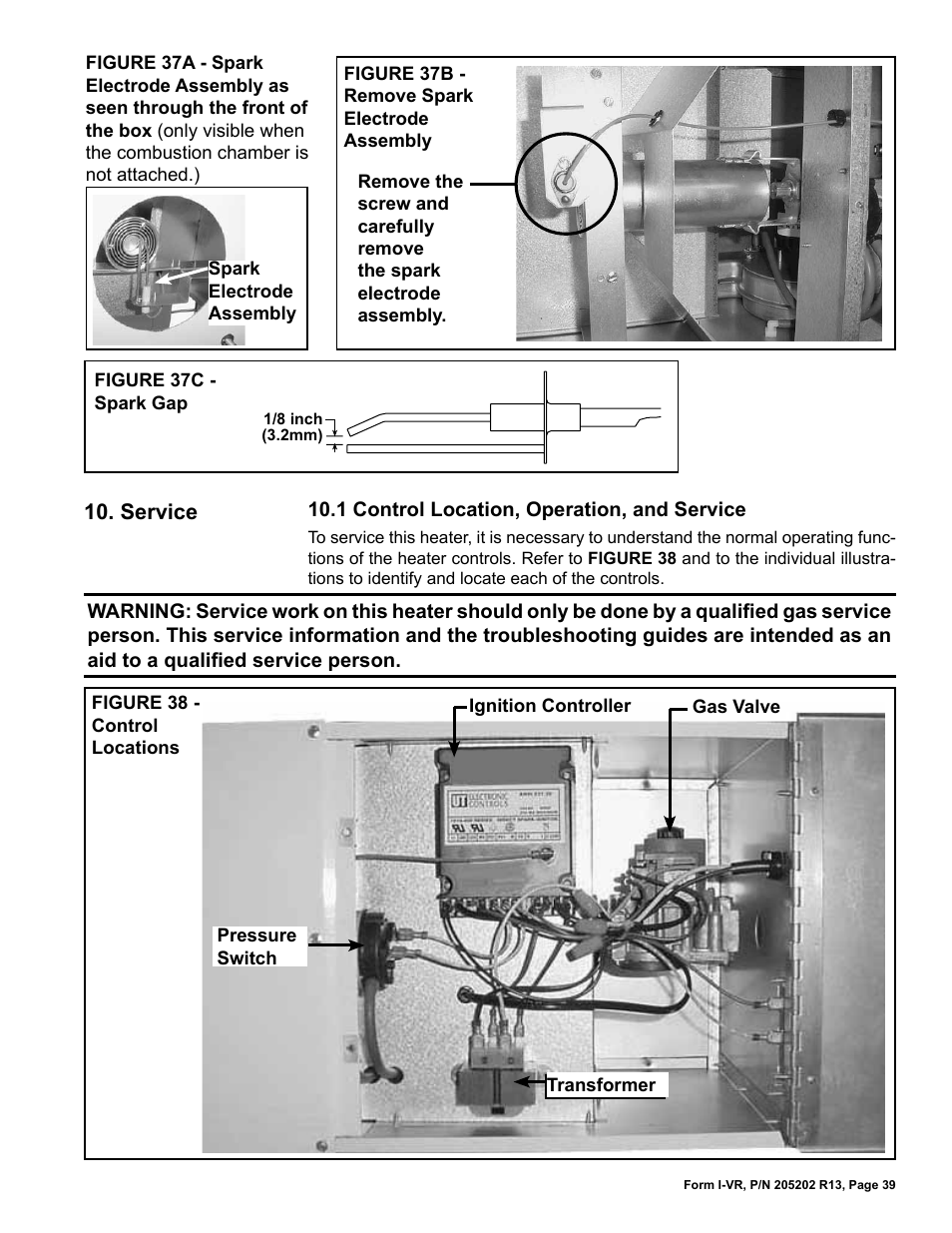 Service -44, 1 control location, operation, And service | Reznor VR Unit Installation Manual User Manual | Page 40 / 49