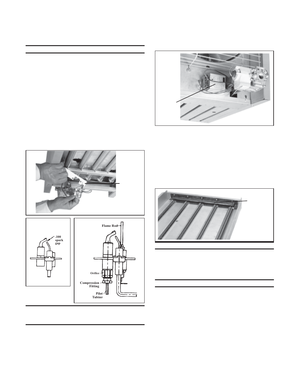 Pilot and ignition system, Flash carryover, Burner orifices | Heat exchanger, Fan or blower | Reznor BE Unit Installation Manual User Manual | Page 26 / 29