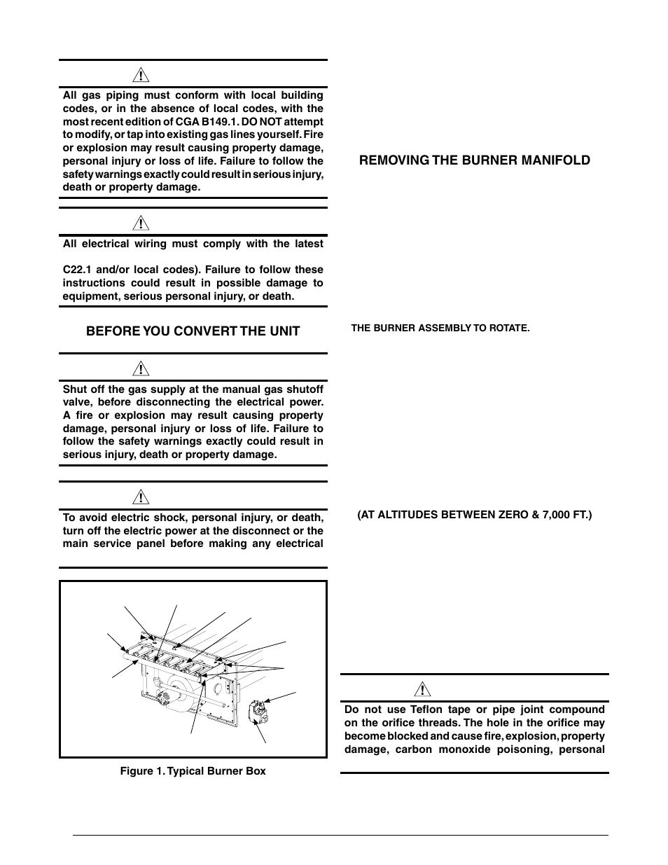 Warning | Reznor R6GN Option - Installation - LP Conv Kit User Manual | Page 2 / 8