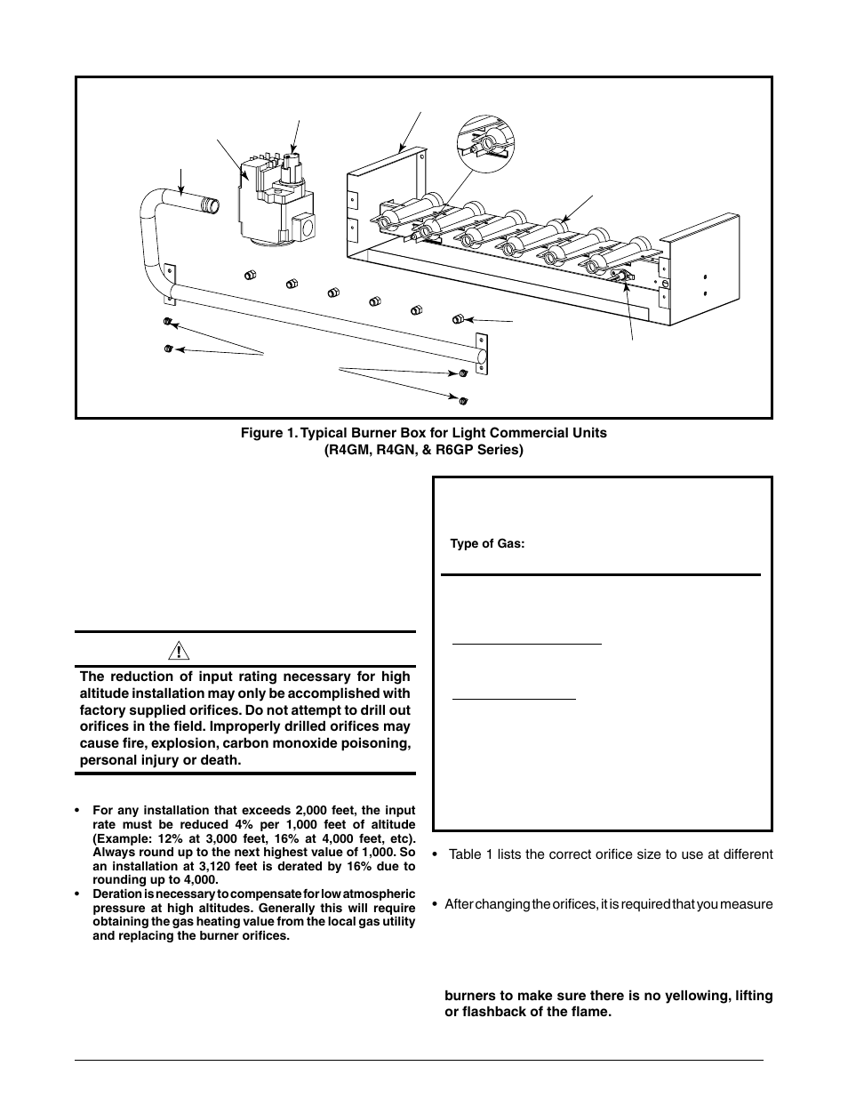 Warning | Reznor R6GP Option - Installation - LP Conv User Manual | Page 3 / 8