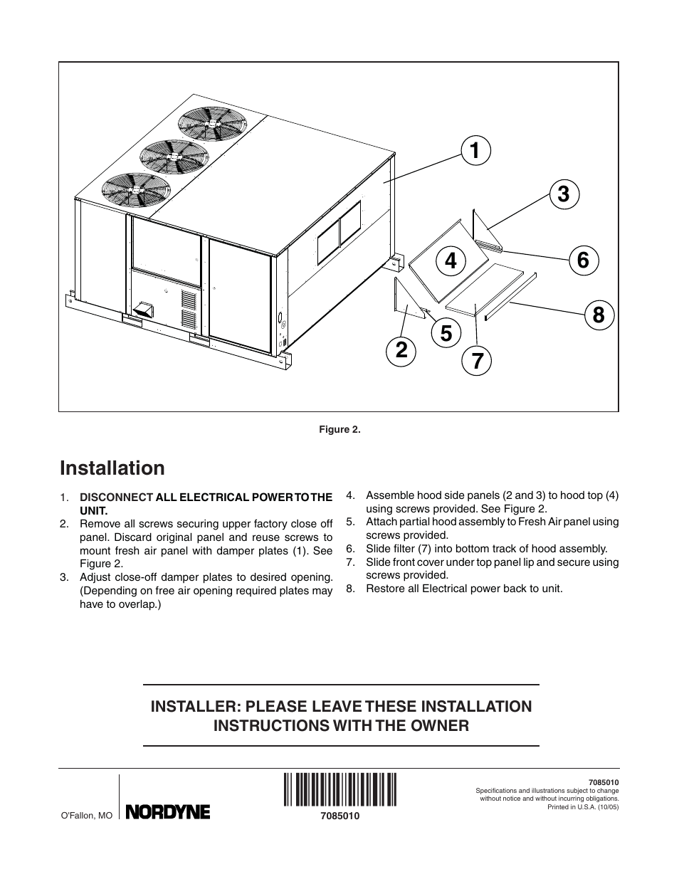 Installation | Reznor R6GN Option - Installation - Manual Fresh Air Kit User Manual | Page 2 / 2