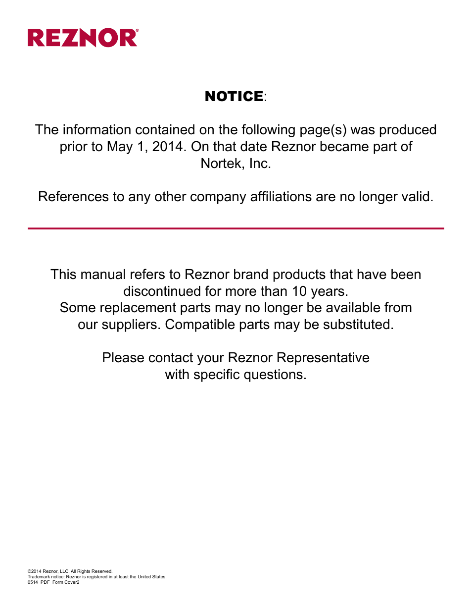 Reznor FT Unit Installation Manual User Manual | 21 pages
