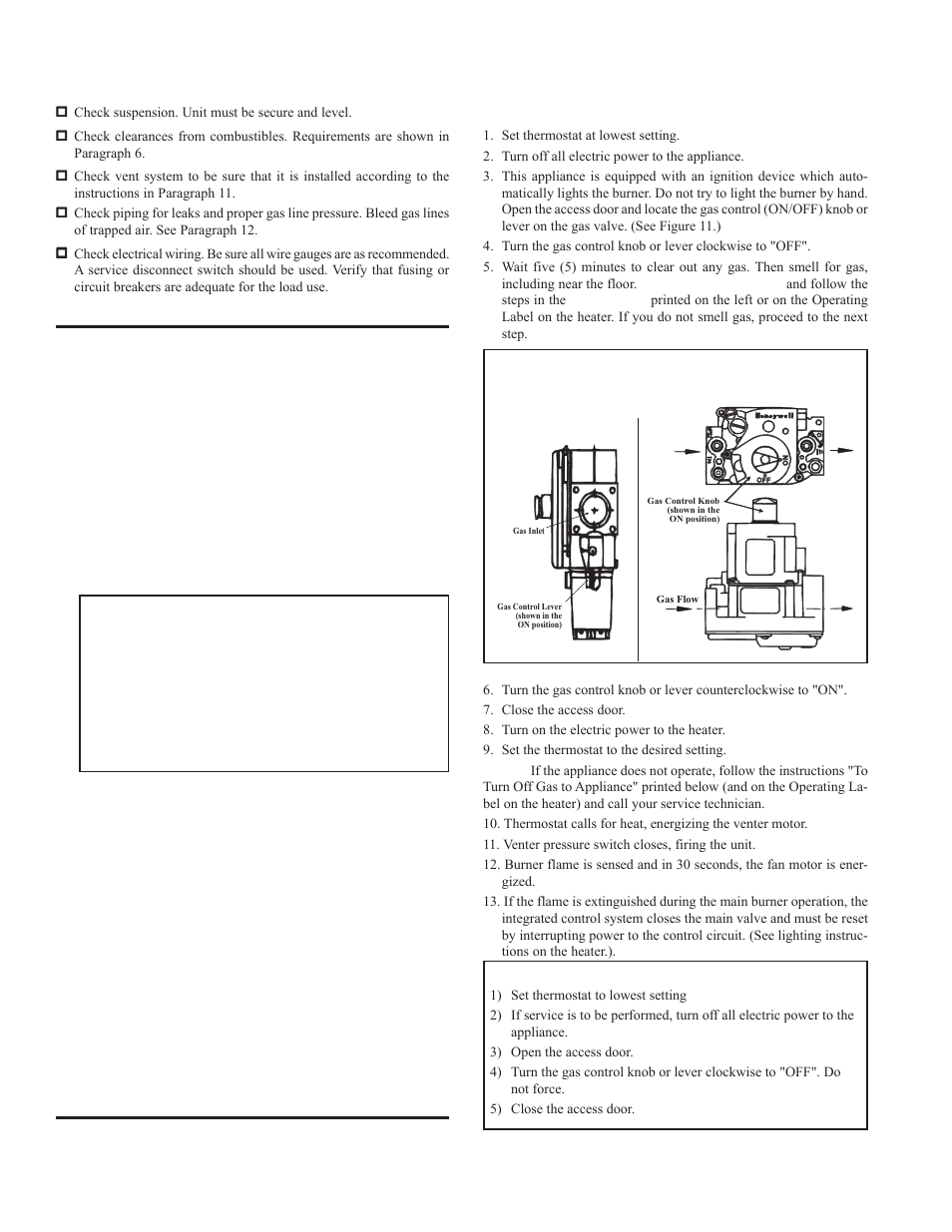 Check installation & start-up, Check the installation prior to start-up, What to do if you smell gas | Reznor FT Unit Installation Manual User Manual | Page 15 / 21