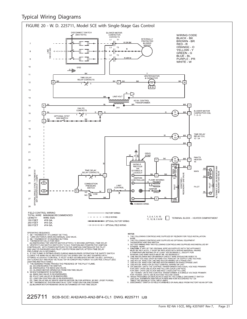 Typical wiring diagrams | Reznor SCE Unit Installation Manual User Manual | Page 21 / 36