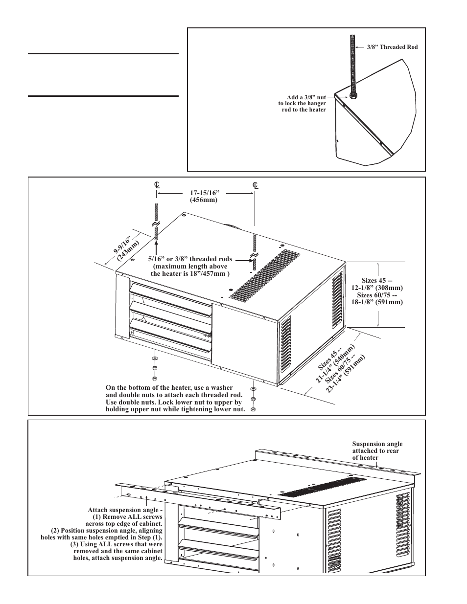Suspending the heater (cont'd) | Reznor SFT Unit Installation Manual User Manual | Page 5 / 25