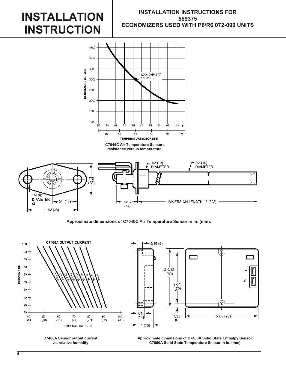 Installation instruction | Reznor R6GP Option - Installation - Economizer User Manual | Page 4 / 8