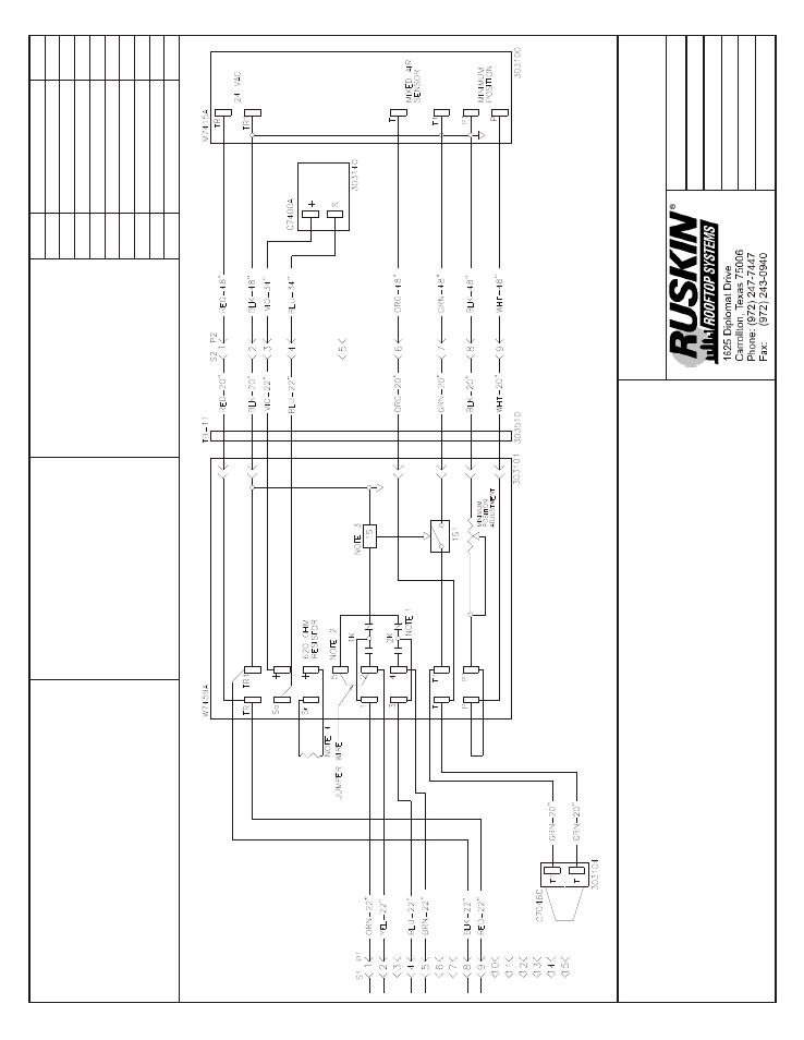 See unit wiring diagram for connections at s1, Har ness ends at (p1) e cono mizer plug | Reznor R6GP Option - Installation - Economizer - Lt Commercial User Manual | Page 9 / 10