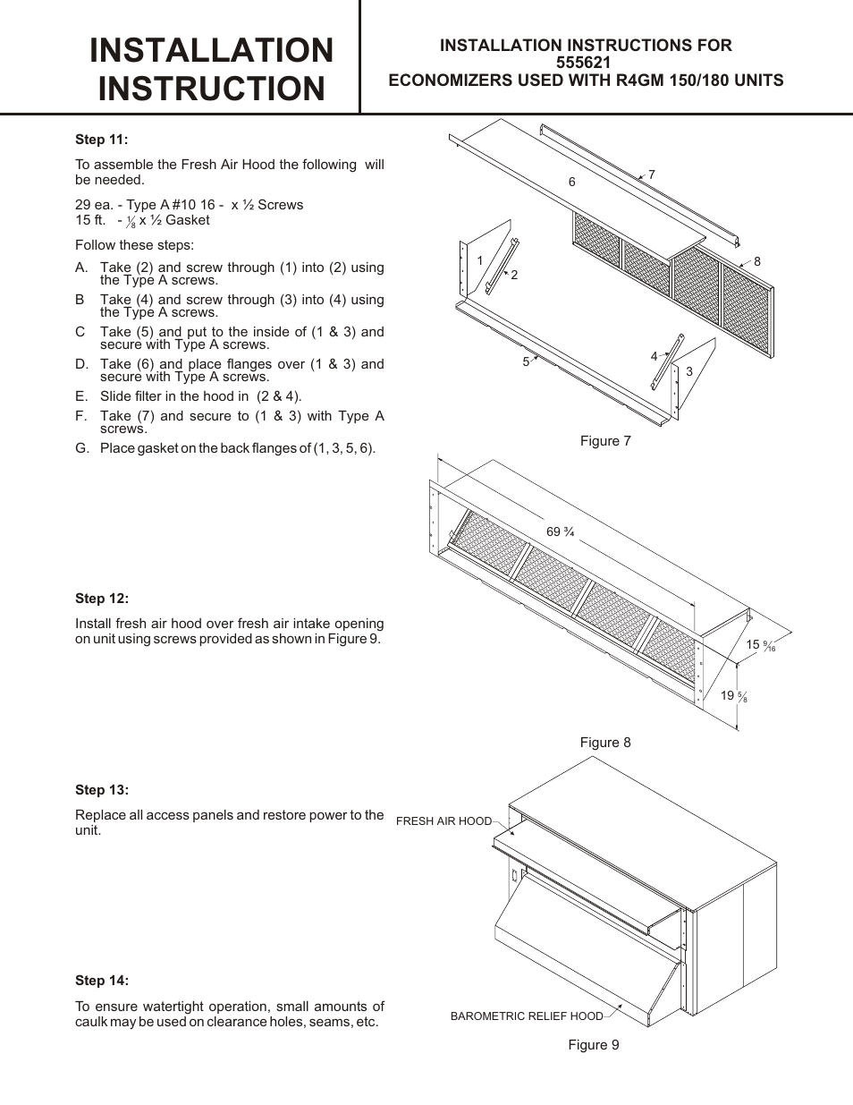 Reznor R6GN Option - Installation - Economizer User Manual | Page 3 / 6