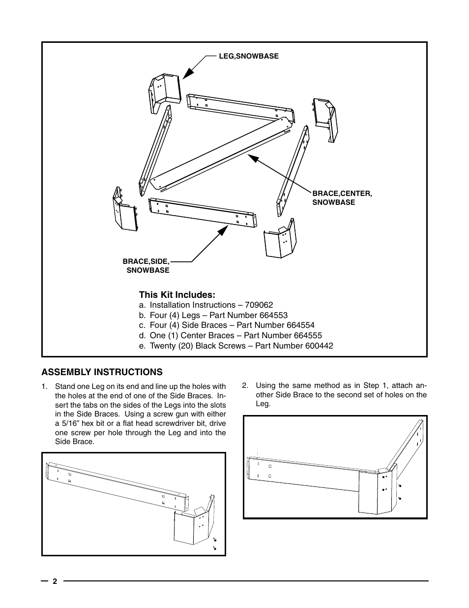 Reznor JT4BD Option - Installation - Snow Stand User Manual | Page 2 / 4