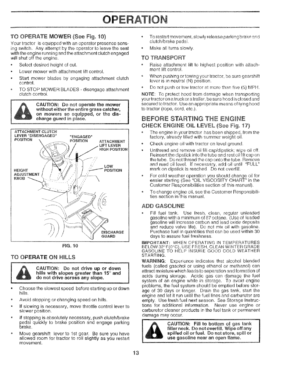 Operation | Craftsman 917.256544 User Manual | Page 13 / 56