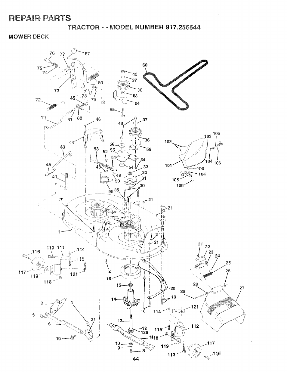 Parts, Repair | Craftsman 917.256544 User Manual | Page 44 / 56