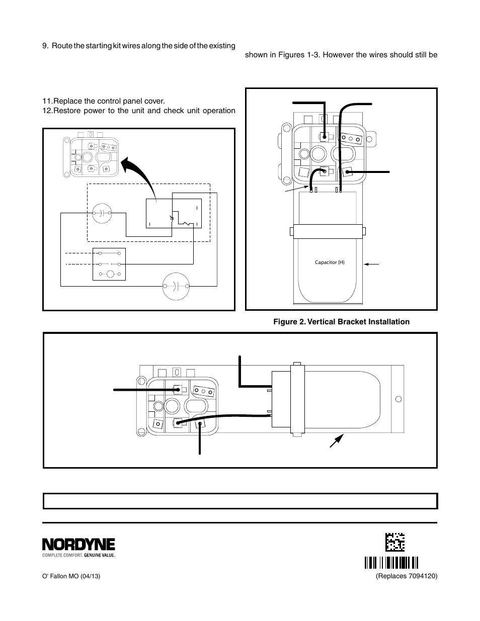 Figure 2. vertical bracket installation, Figure 1. wiring diagram | Reznor R6GF Option - Installation - Hard Start - Light Commercial User Manual | Page 2 / 2