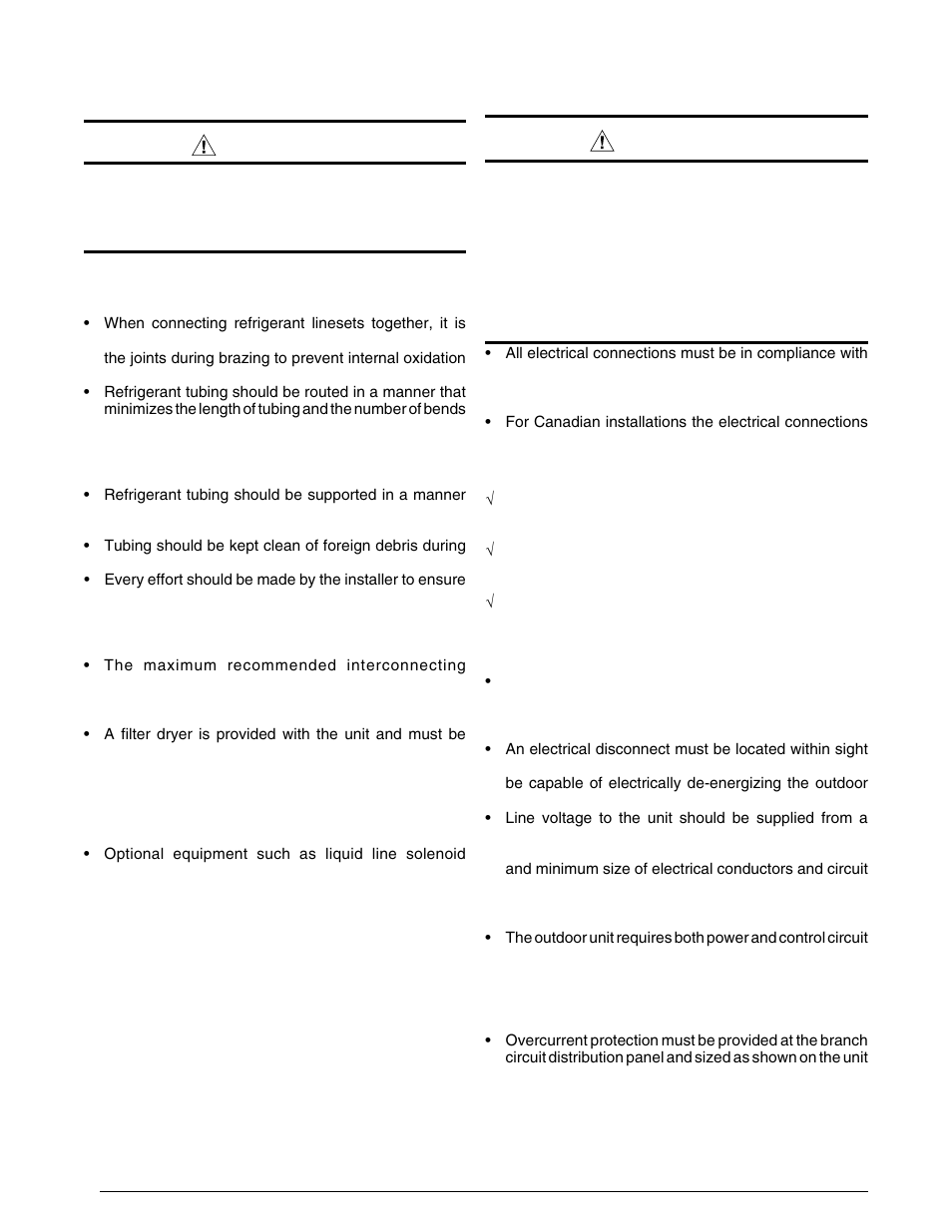 Caution, Warning | Reznor JS4BD (1ph) Unit Installation Manual User Manual | Page 4 / 20