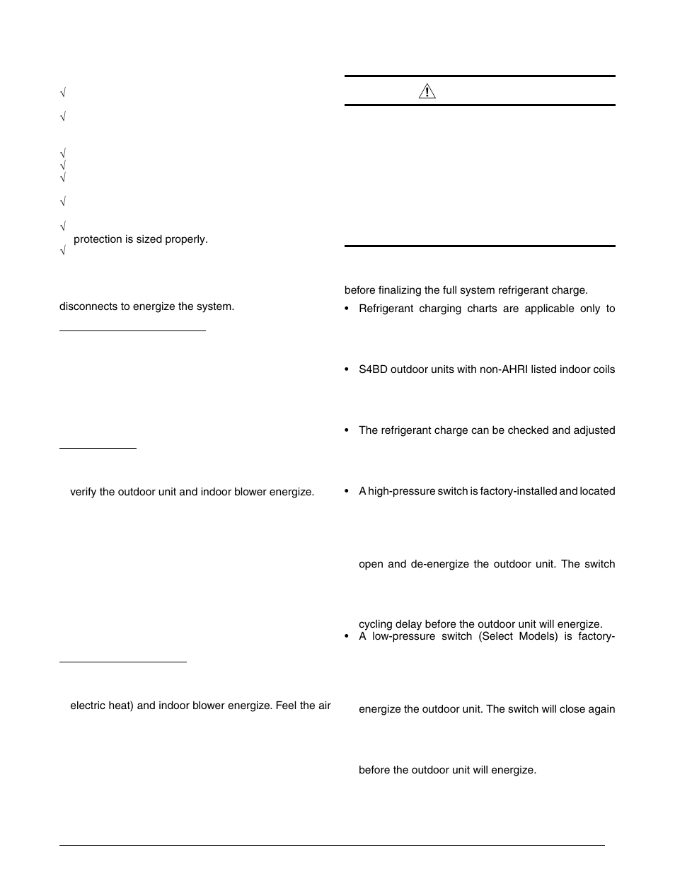 Warning | Reznor JS4BD (1ph) Unit Installation Manual User Manual | Page 7 / 20