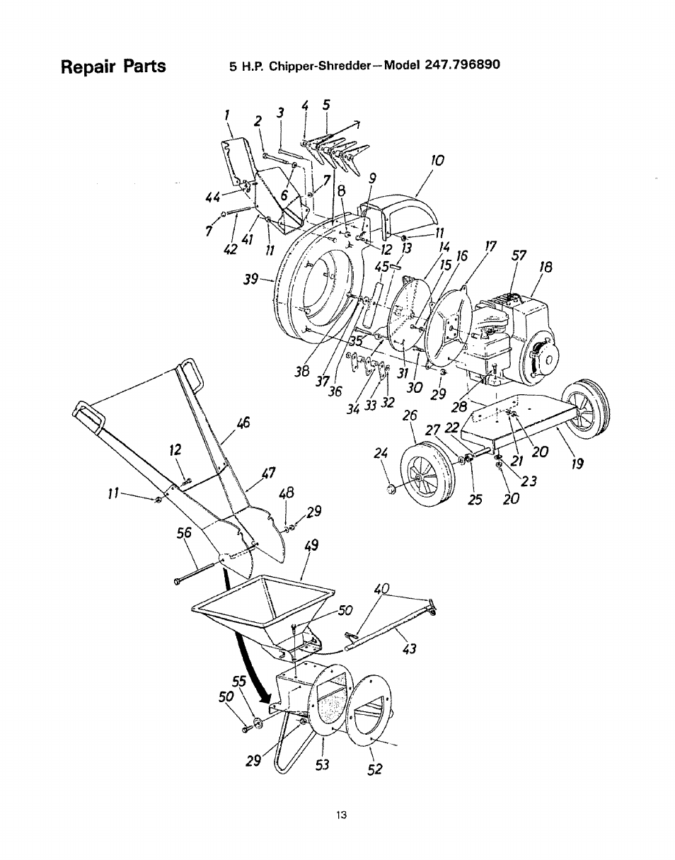 Repair parts | Craftsman 247.796890 User Manual | Page 13 / 20