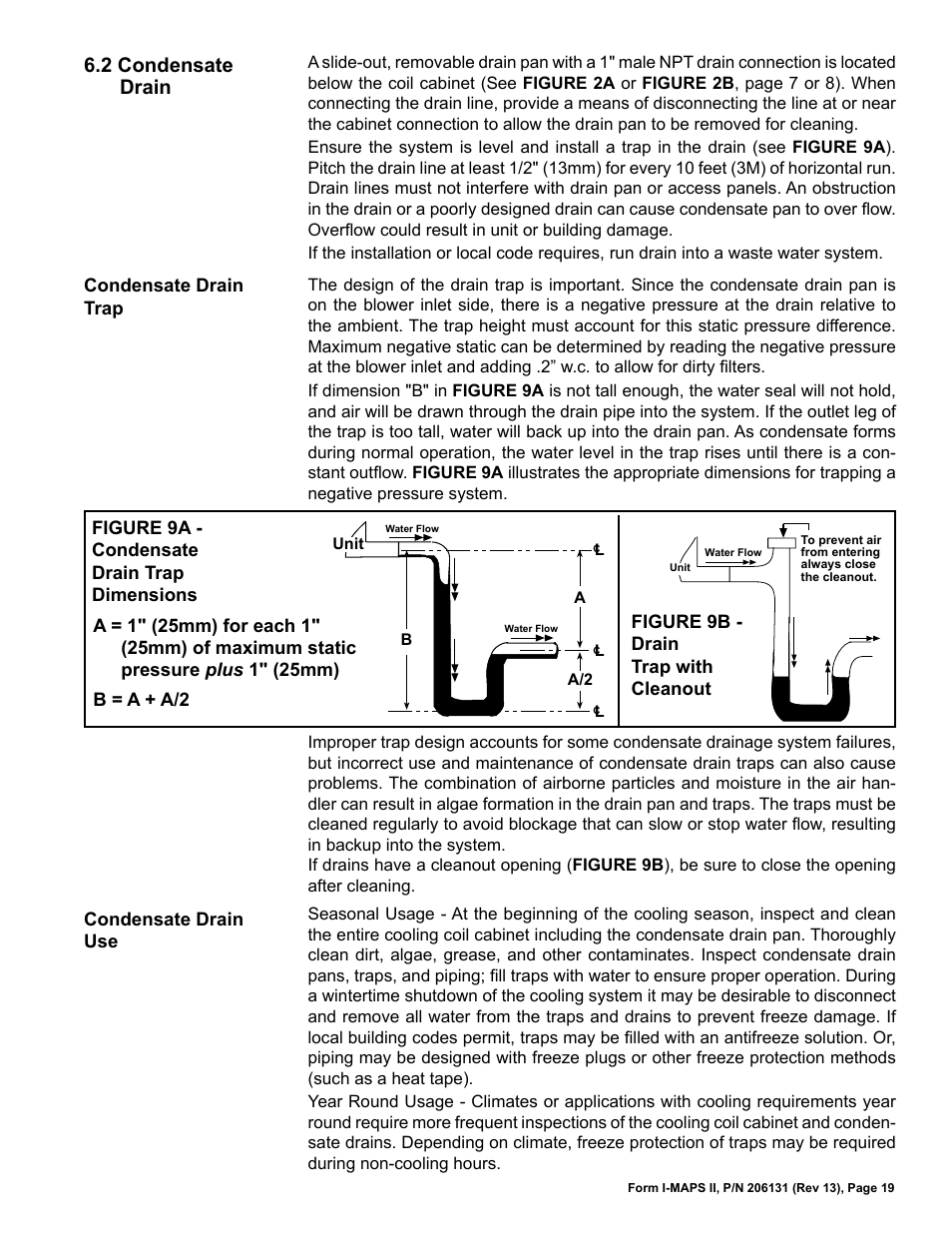 2 condensate drain | Reznor MAPS II Unit Installation Manual User Manual | Page 19 / 64