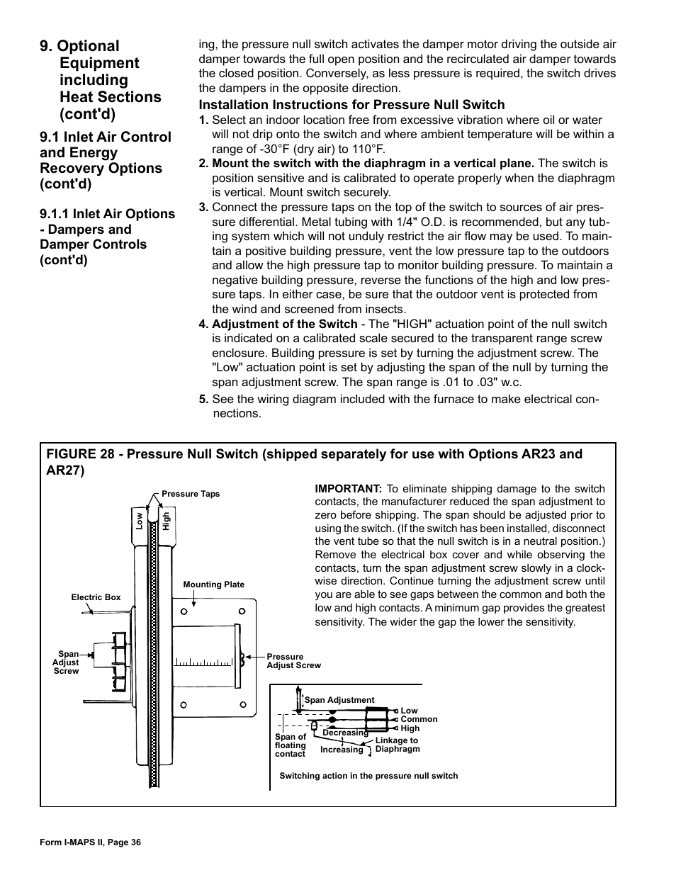 Reznor MAPS II Unit Installation Manual User Manual | Page 36 / 64