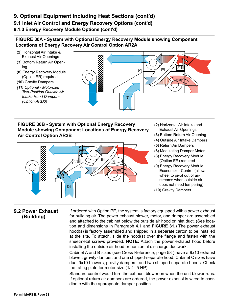 2 power exhaust (building) | Reznor MAPS II Unit Installation Manual User Manual | Page 38 / 64