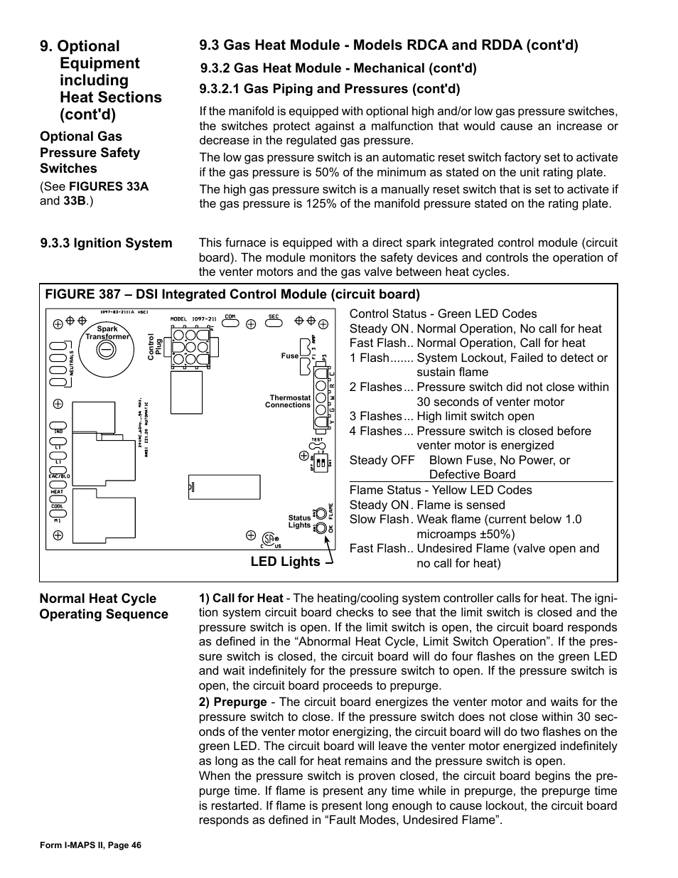 3 gas heat module - models rdca and rdda (cont'd) | Reznor MAPS II Unit Installation Manual User Manual | Page 46 / 64