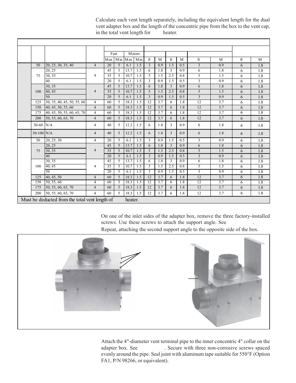 Installation instructions | Reznor VR Option - Installation - Dual Vent Kit User Manual | Page 2 / 4