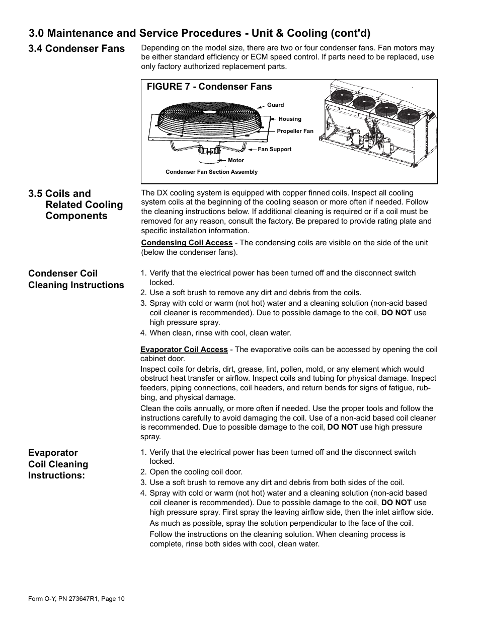 5 coils and related cooling components, 4 condenser fans | Reznor YDSA Operation Manual User Manual | Page 10 / 48
