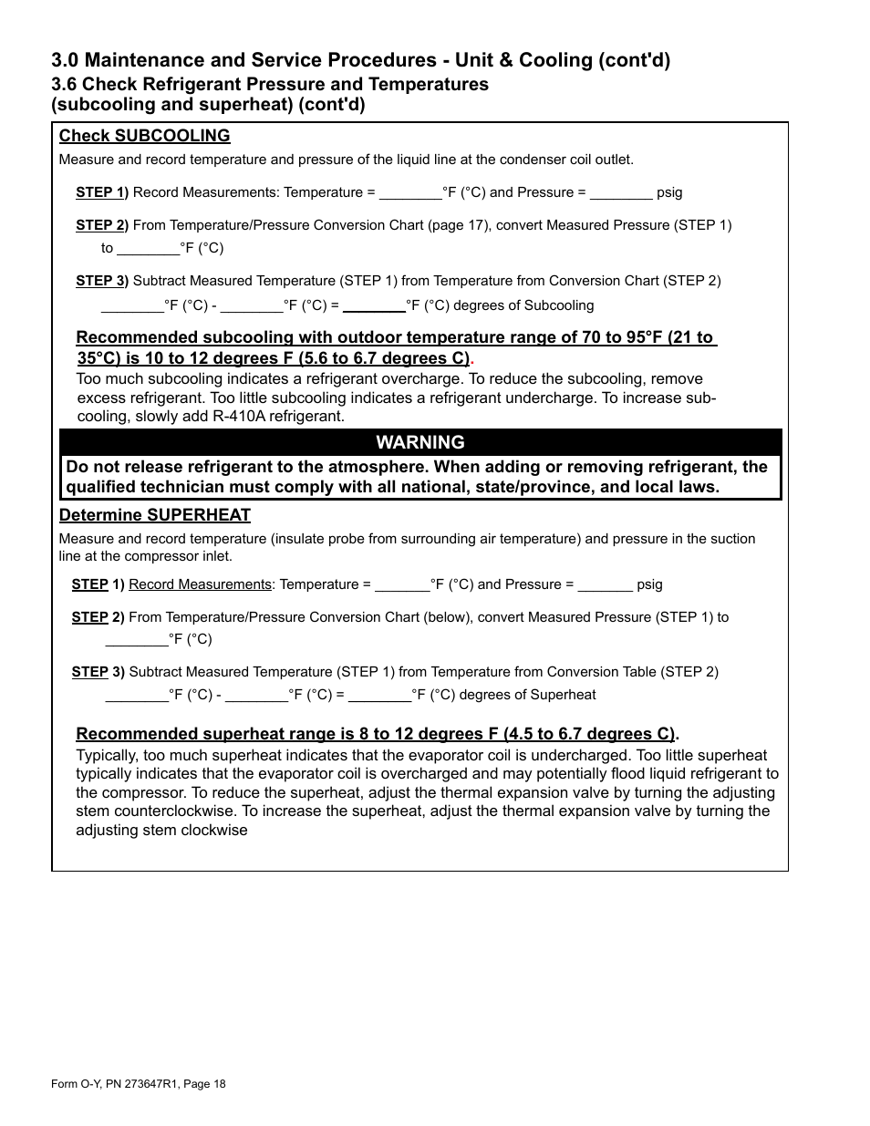 Reznor YDSA Operation Manual User Manual | Page 18 / 48