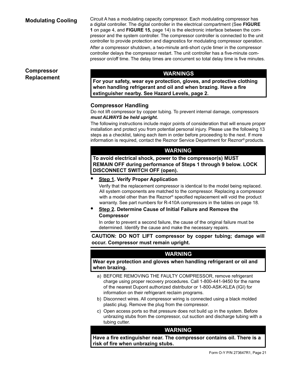 Reznor YDSA Operation Manual User Manual | Page 21 / 48