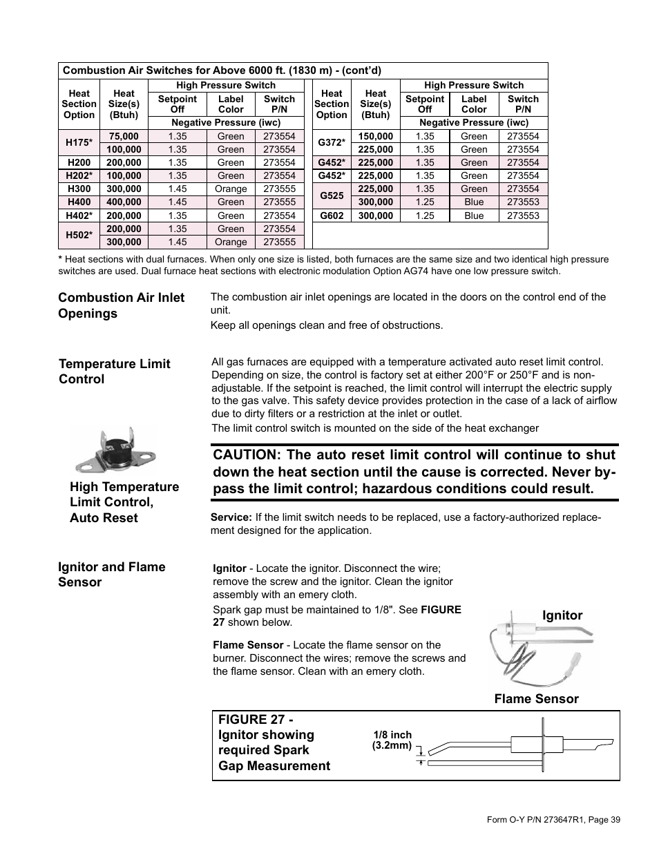 Reznor YDSA Operation Manual User Manual | Page 39 / 48