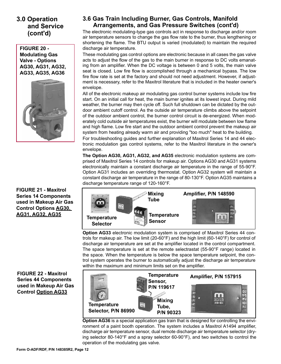 0 operation and service (cont'd) | Reznor ADFH Operation Manual User Manual | Page 12 / 20