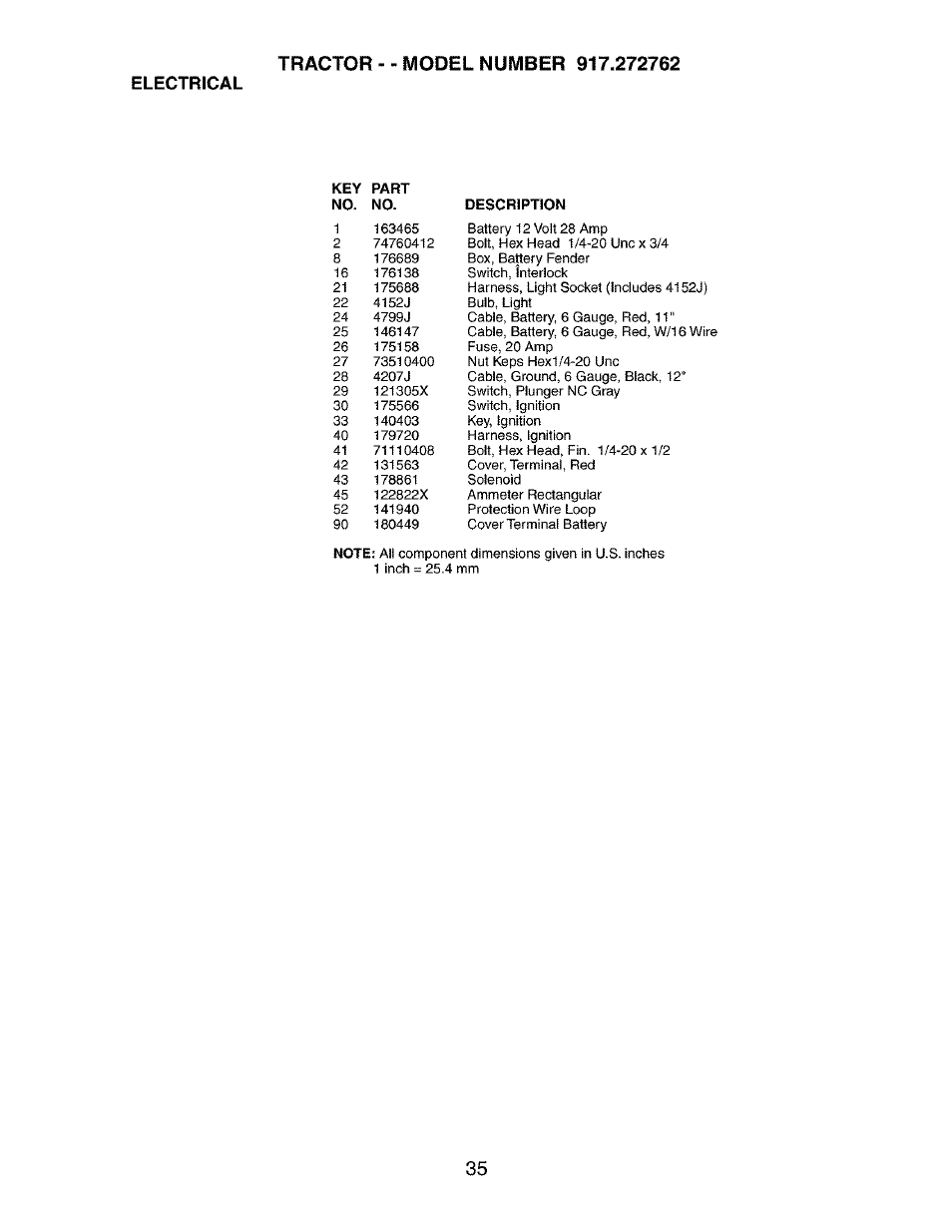 Electrical | Craftsman 917.272762 User Manual | Page 35 / 56