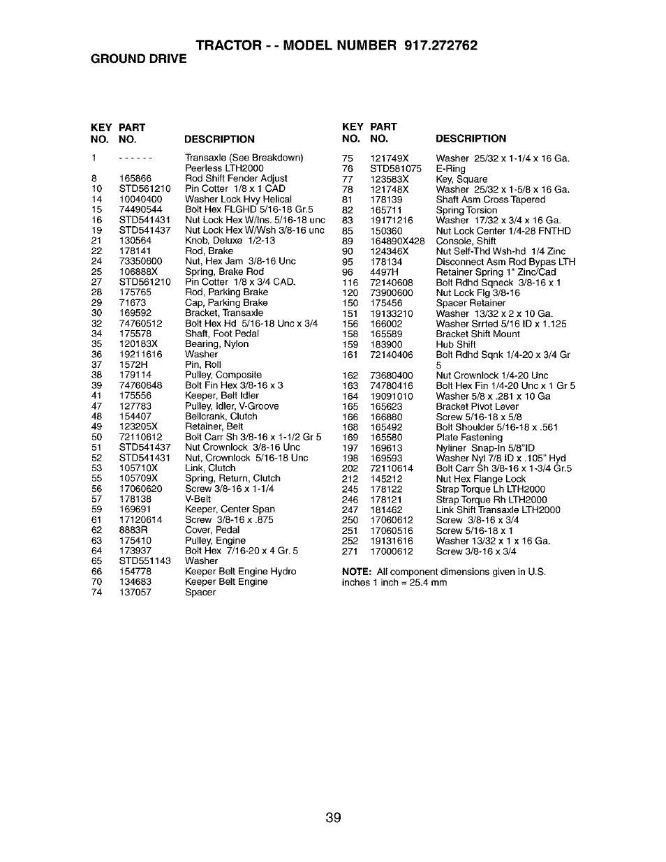 Ground drive | Craftsman 917.272762 User Manual | Page 39 / 56