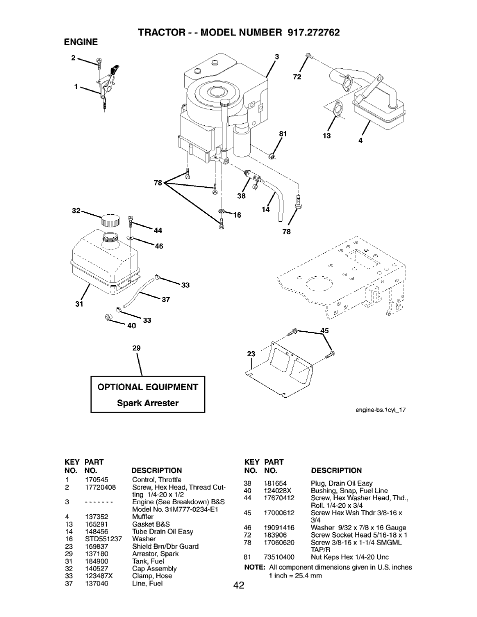 Engine | Craftsman 917.272762 User Manual | Page 42 / 56