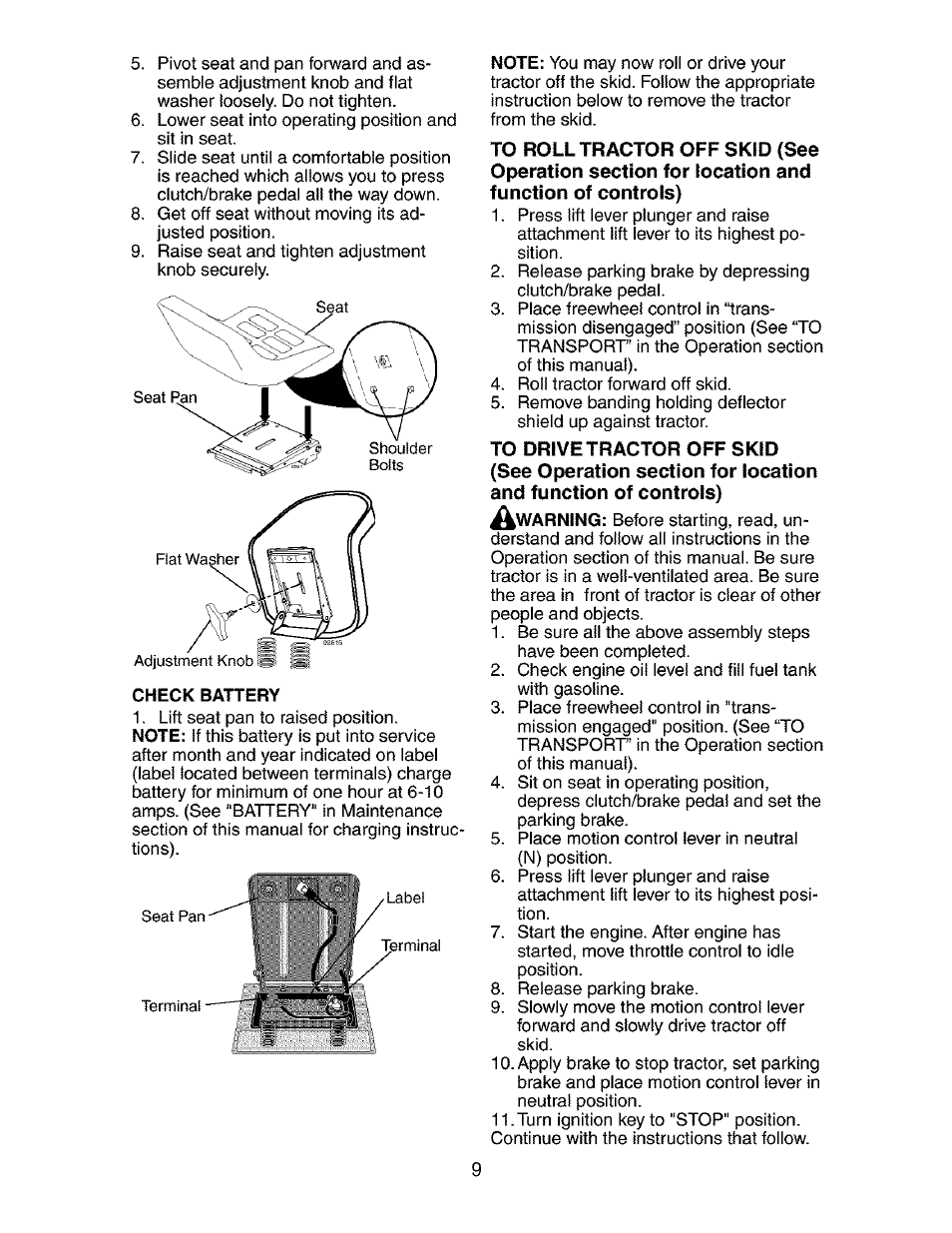 Check battery | Craftsman 917.272762 User Manual | Page 9 / 56