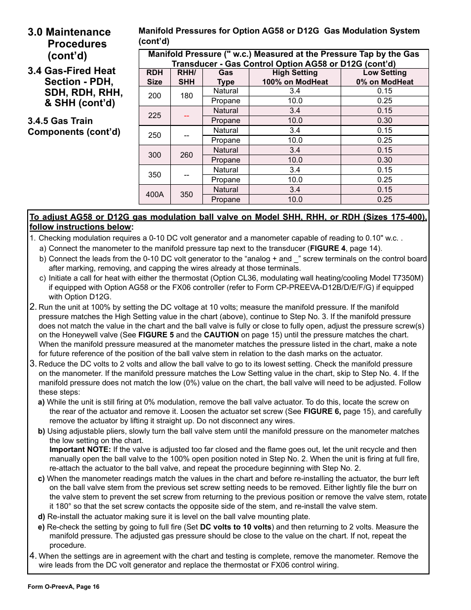 0 maintenance procedures (cont’d) | Reznor PDH Operation Manual PreevA User Manual | Page 16 / 40