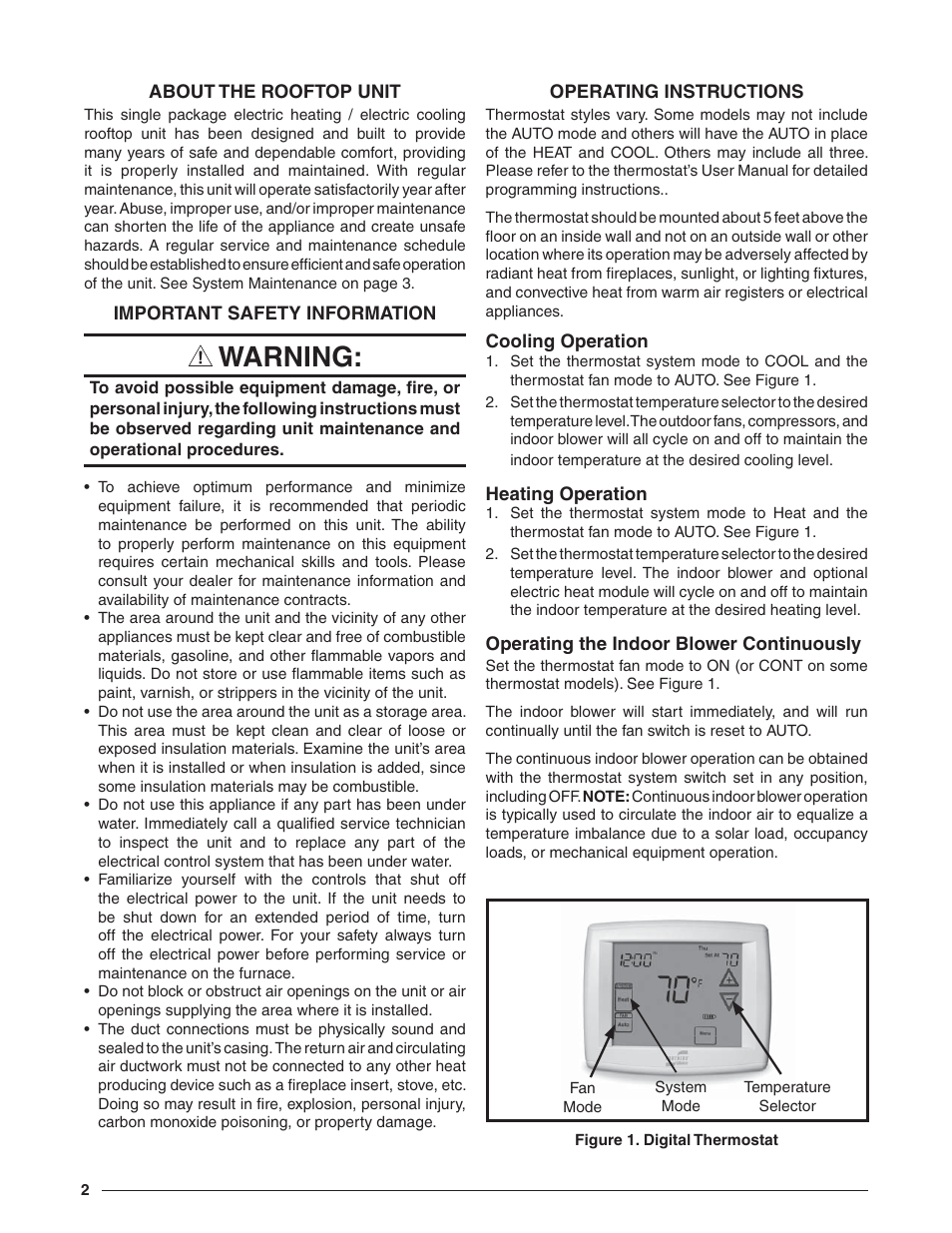 Warning | Reznor P6SP Users Manual User Manual | Page 2 / 4